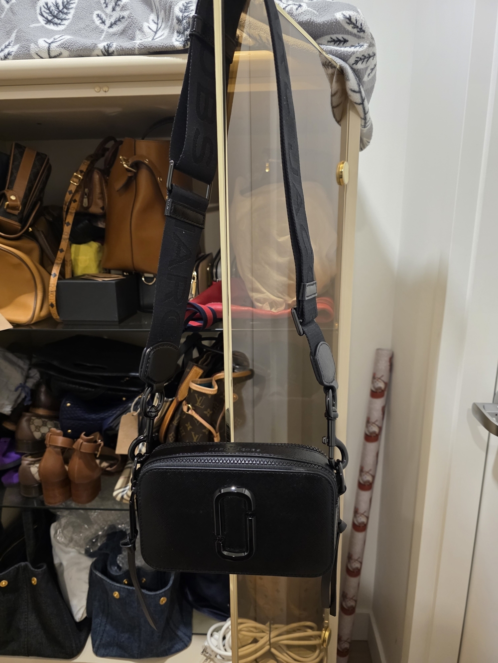 Marc Jacobs Black Leather Crossbody Snapshot Camera Bag